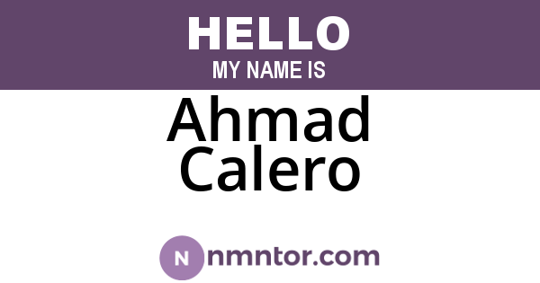 Ahmad Calero