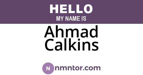 Ahmad Calkins