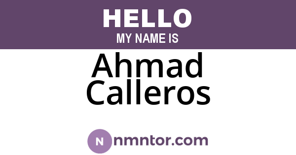 Ahmad Calleros