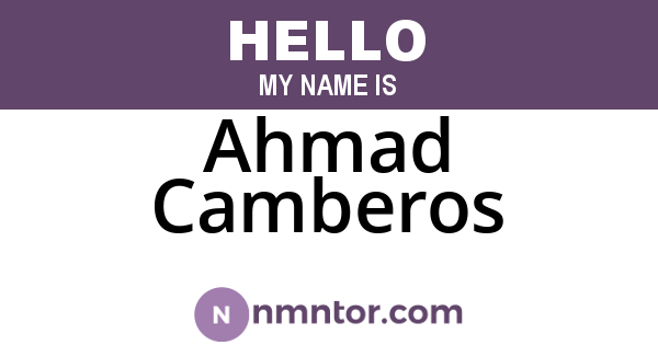 Ahmad Camberos