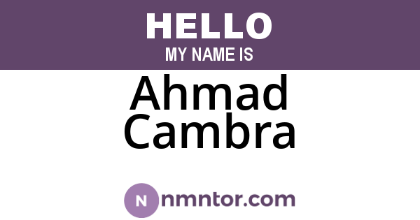 Ahmad Cambra