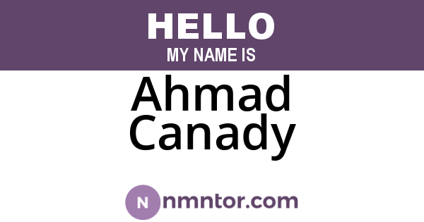 Ahmad Canady