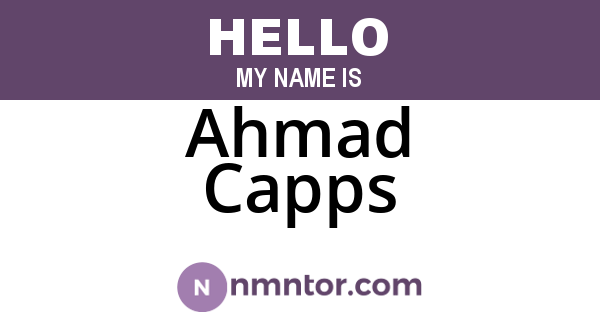 Ahmad Capps