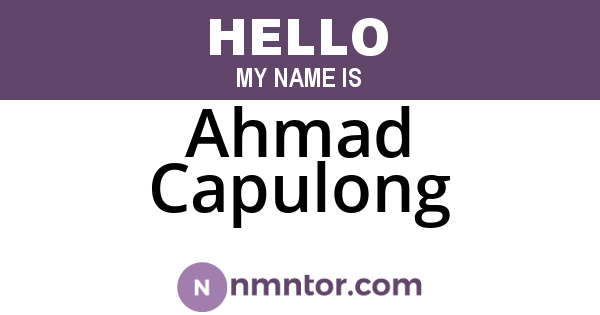 Ahmad Capulong