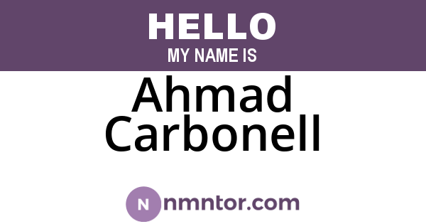 Ahmad Carbonell