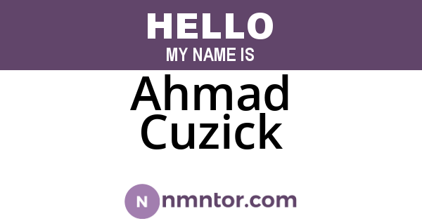 Ahmad Cuzick
