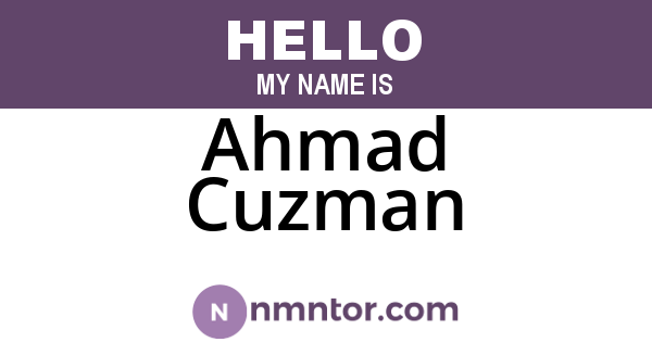 Ahmad Cuzman