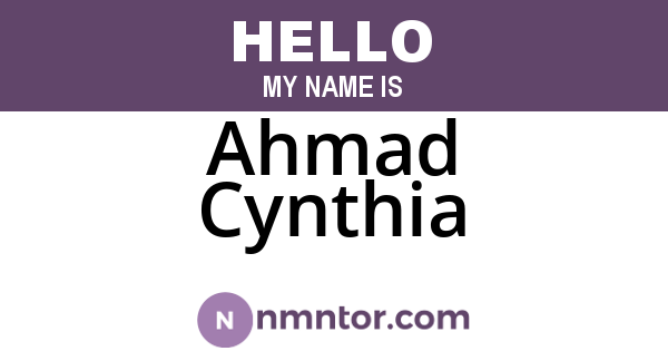 Ahmad Cynthia
