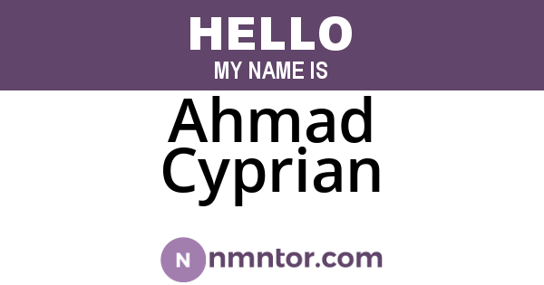 Ahmad Cyprian