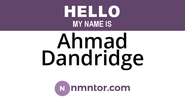 Ahmad Dandridge
