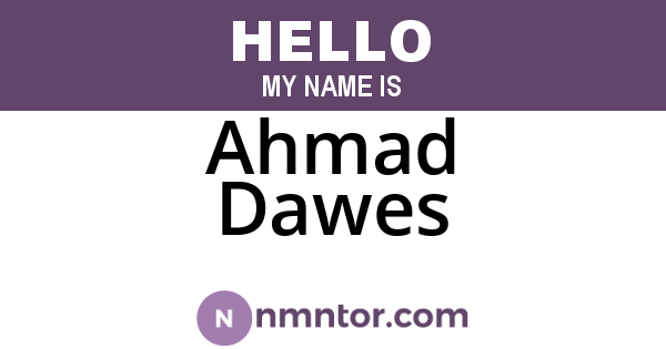 Ahmad Dawes