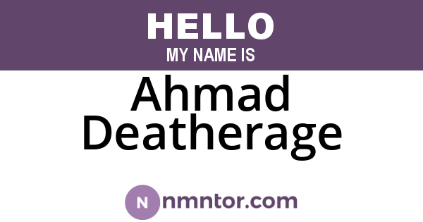 Ahmad Deatherage