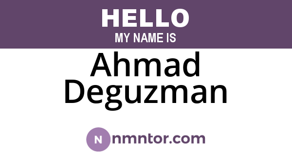 Ahmad Deguzman