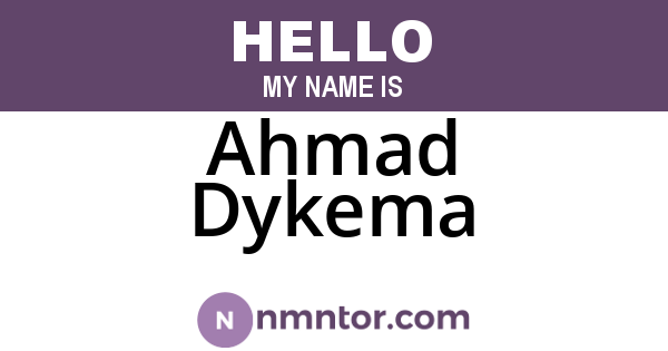 Ahmad Dykema