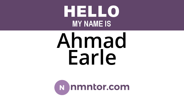 Ahmad Earle