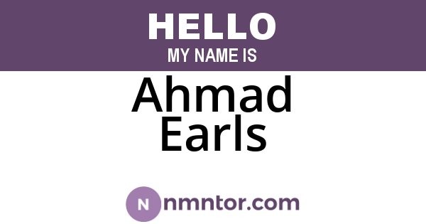 Ahmad Earls