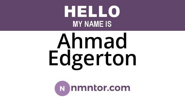 Ahmad Edgerton