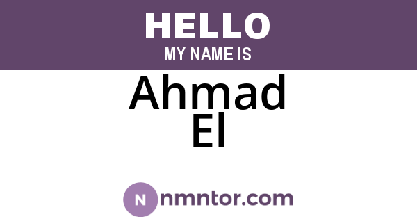 Ahmad El
