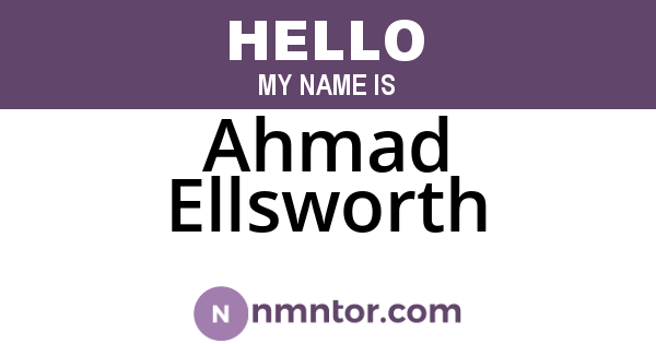 Ahmad Ellsworth