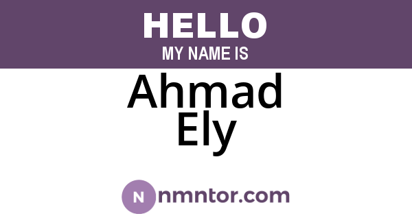 Ahmad Ely