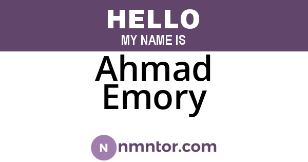 Ahmad Emory
