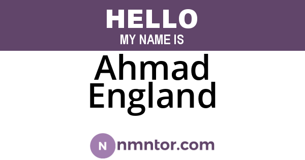 Ahmad England