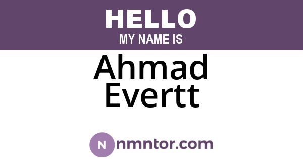 Ahmad Evertt