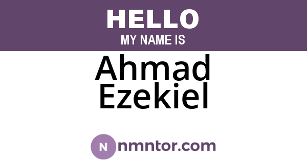 Ahmad Ezekiel