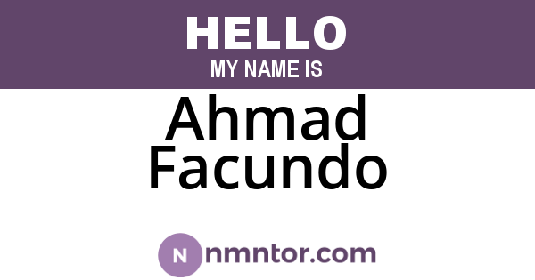 Ahmad Facundo
