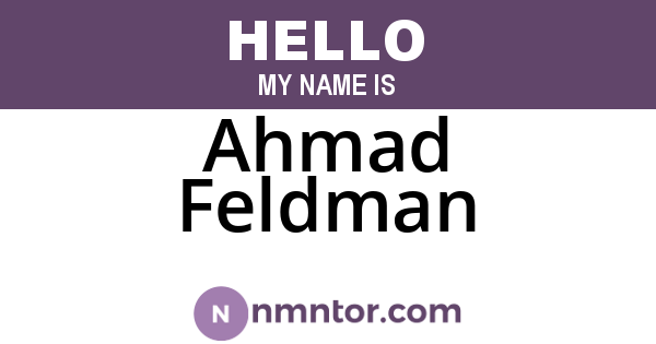 Ahmad Feldman