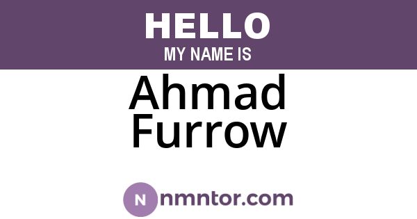 Ahmad Furrow