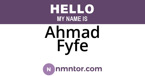 Ahmad Fyfe