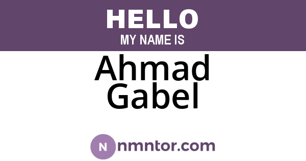 Ahmad Gabel
