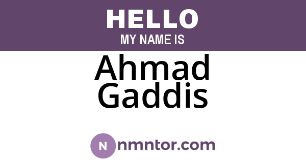 Ahmad Gaddis