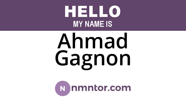 Ahmad Gagnon