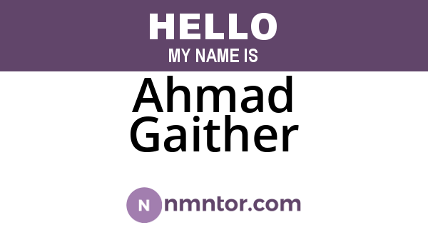 Ahmad Gaither