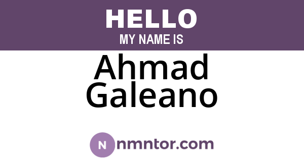 Ahmad Galeano
