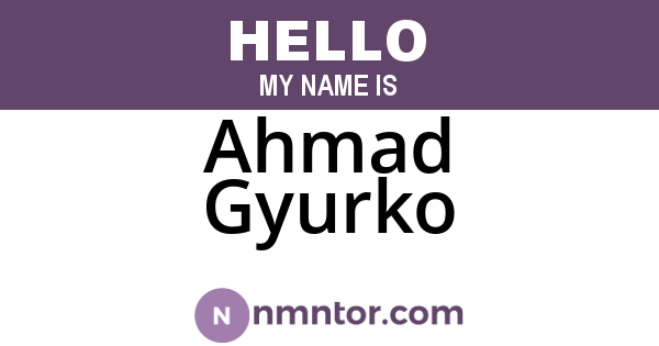 Ahmad Gyurko