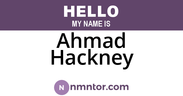 Ahmad Hackney