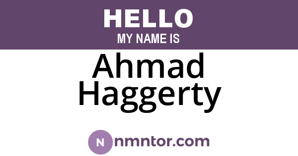Ahmad Haggerty