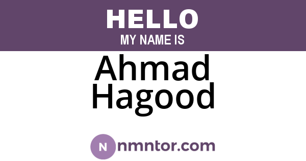 Ahmad Hagood