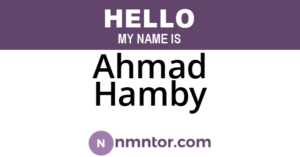 Ahmad Hamby