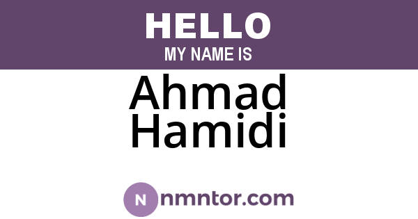 Ahmad Hamidi