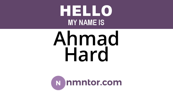Ahmad Hard