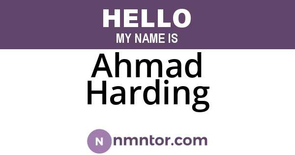 Ahmad Harding