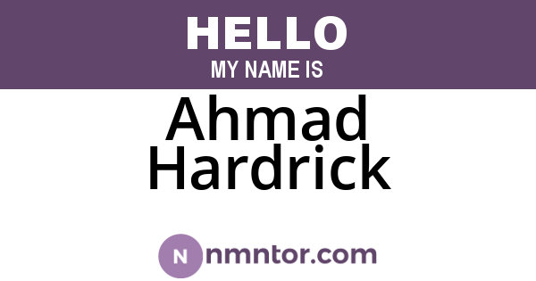 Ahmad Hardrick