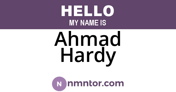 Ahmad Hardy