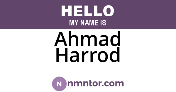 Ahmad Harrod