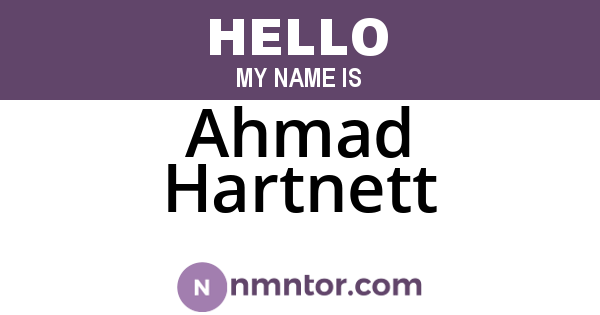 Ahmad Hartnett
