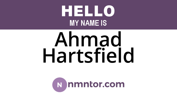 Ahmad Hartsfield